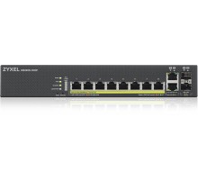 Коммутатор/ ZYXEL NebulaFlex Pro GS2220-10HP Hybrid L2 PoE+ Switch, 19 "rack, 8xGE PoE+, 2xCombo (SFP / RJ-45), 180W PoE Budget, Standalone / Cloud Management