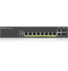 Коммутатор/ ZYXEL NebulaFlex Pro GS2220-10HP Hybrid L2 PoE+ Switch, 19 "rack, 8xGE PoE+, 2xCombo (SFP / RJ-45), 180W PoE Budget, Standalone / Cloud Management