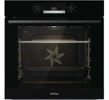 Встраиваемый духовой шкаф Korting/ Духовой шкаф с сенсорным управлением VISION LED, панель управления - метал (нерж сталь), LED дисплей белого цвета, 10 режимов, утапливаемые поворотные регуляторы, объем духовки 77 л, двухслойное остекление, очистка камер
