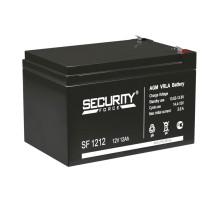 Батарея SECURITY FORCE серия SF, SF 1212, напряжение 12В, емкость 1.2Ач (разряд 20 часов),  макс. ток разряда (5 сек.) 16.2А, макс. ток заряда 3.6А, свинцово-кислотная типа AGM, клеммы F2, ДxШxВ 151х98х95мм., вес кг., срок службы 3-5 лет./ Battery SECURIT