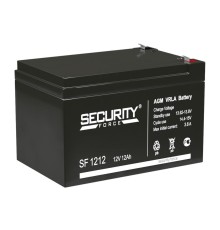 Батарея SECURITY FORCE серия SF, SF 1212, напряжение 12В, емкость 1.2Ач (разряд 20 часов),  макс. ток разряда (5 сек.) 16.2А, макс. ток заряда 3.6А, свинцово-кислотная типа AGM, клеммы F2, ДxШxВ 151х98х95мм., вес кг., срок службы 3-5 лет./ Battery SECURIT