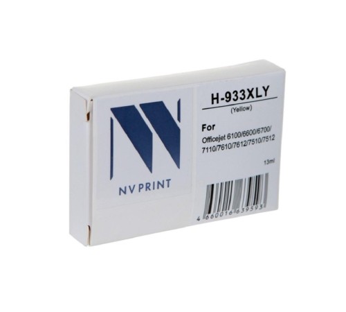 -/ Струйный картридж NV Print 933XLY (NV-CN056AE) Yellow для HP Officejet 6100, 6600, 6700, 7110, 7510, 7610, 7612 (825 стр) совместимый