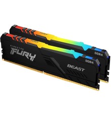 Память оперативная/ Kingston 32GB 3200MT/s DDR4 CL16 DIMM (Kit of 2) FURY Beast RGB