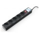 Фильтр-удлинитель Power Cube 1.9м 5 розеток (черный графит) 10А/2,2кВт/ Surge protector Power Cube 1.9 m 5 outlets (Black graffite) 10A / 2.2kW