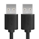 GCR Кабель 0.3m USB 2.0, AM/AM, черный, 28/28 AWG, экран, армированный, морозостойкий