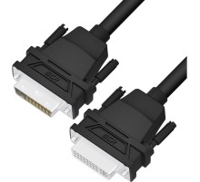 GCR Удлинитель 1.0m DVI-D, черный, DVI/DVI, 25M/25F, FullHD, 28 AWG, GCR-54706