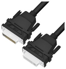 GCR Удлинитель 1.0m DVI-D, черный, DVI/DVI, 25M/25F, FullHD, 28 AWG, GCR-54706