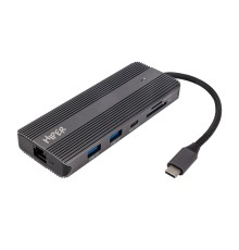 Док-станция/ Docking station HIPER USB-C HUB 11in1 (1*USB-C 100W PD, 2*HDMI 4K@60Hz, 1*DP 4K@60Hz, 2*USB-A 3.0 (5Gbps data), 1*USB-C 3.0 (5Gbps data), 1*microSD, 1*SD, 1*3.5mm audio, 1*RJ45 Gb)
