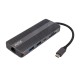Док-станция/ Docking station HIPER USB-C HUB 11in1 (1*USB-C 100W PD, 2*HDMI 4K@60Hz, 1*DP 4K@60Hz, 2*USB-A 3.0 (5Gbps data), 1*USB-C 3.0 (5Gbps data), 1*microSD, 1*SD, 1*3.5mm audio, 1*RJ45 Gb)