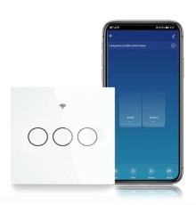 Выключатель сенсорный (трехклавишный) Moes ZigBee Smart Switch белый модели ZTS-EU