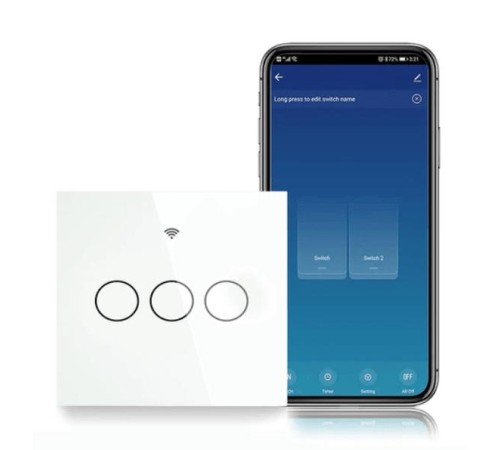 Выключатель сенсорный (трехклавишный) Moes ZigBee Smart Switch белый модели ZTS-EU Выключатель сенсорный (трехклавишный) Moes ZigBee Smart Switch белый модели ZTS-EU