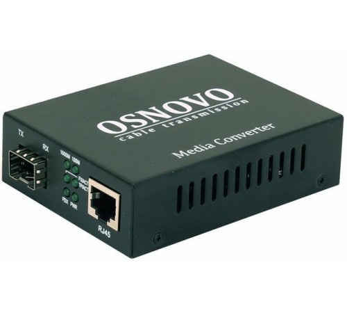 Медиаконвертер/ OSNOVO Гигабитный медиаконвертер, 1*10/100/1000Base-T, 1 x GE SFP (1000Base-X) Медиаконвертер/ OSNOVO Гигабитный медиаконвертер, 1*10/100/1000Base-T, 1 x GE SFP (1000Base-X)