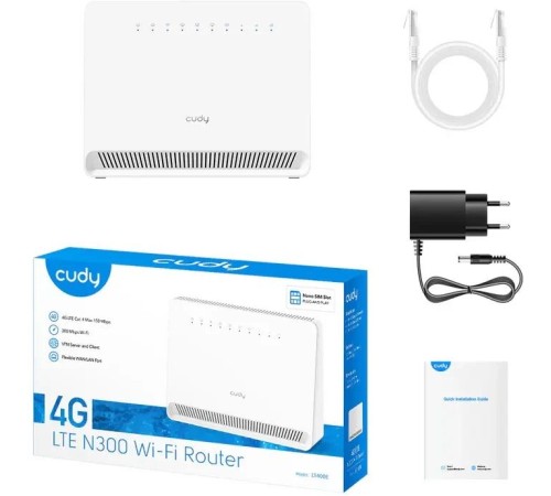 Маршрутизатор/ N300 Wi-Fi 4G LTE Cat.4 Router, build-in 4G LTE modem, 4 10/100M RJ45 Ports, Nano SIM Slot, 300Mbps at 2.4GHz, Internal antennas, PPTP/L2TP/OpenVPN/WireGuard VPN, DNS over Cloudflare/Google/Quad9, DDNS, SMS, Band locking, TR069/TR098/TR111 Маршрутизатор/ N300 Wi-Fi 4G LTE Cat.4 Router, build-in 4G LTE modem, 4 10/100M RJ45 Ports, Nano SIM Slot, 300Mbps at 2.4GHz, Internal antennas, PPTP/L2TP/OpenVPN/WireGuard VPN, DNS over Cloudflare/Google/Quad9, DDNS, SMS, Band locking, TR069/TR098/TR111