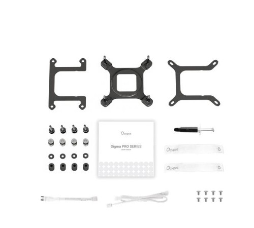 Система водяного охлаждения Ocypus Sigma L24 PRO WH, 240mm, LCD Pump, 2x120mm FDB fans, LGA115X/1200/1700/18XX, AM4/AM5