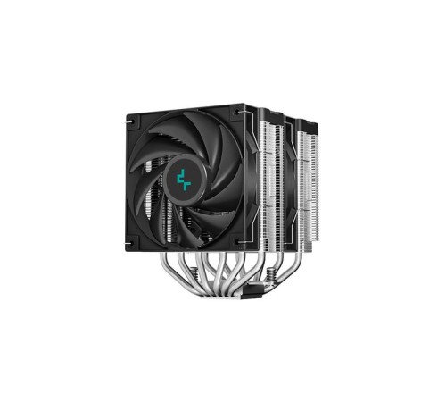 Кулер для процессора DEEPCOOL AG620 DIGITAL LGA1700/1200/115X/AM5/AM4 (8шт/кор, TDP 260W, PWM, DUAL Fan 120mm, 6 тепл. трубок, черный) RET