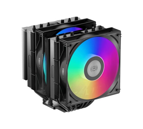 Кулер для процессора/ CPU Cooler PCCooler RT620 ARGB BK (250W, 4-pin PWM, 157mm, Al/Cu, 6x6mm, 2x120mm, 73.32CFM, 34.9dBA, 2200RPM, S: 1851/1700/1200/115X, AM5/AM4, black)