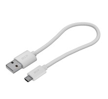 GCR Кабель 0.5m MicroUSB, быстрая зарядка, белый нейлон, GCR-54081
