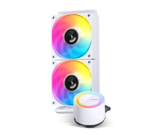Система жидкостного охлаждения/ Water Cooling System JONSBO TG-240 White (260W, 240mm, White, ARGB/ Fans: 2x120mm, 66.19CFM, 35.4dBA, 1800RPM/ Pump height 72mm, 30dBA, 2400RPM, Rad thickness 27mm/ S: 1700, 1200, 115X, AM5, AM4) Система жидкостного охлаждения/ Water Cooling System JONSBO TG-240 White (260W, 240mm, White, ARGB/ Fans: 2x120mm, 66.19CFM, 35.4dBA, 1800RPM/ Pump height 72mm, 30dBA, 2400RPM, Rad thickness 27mm/ S: 1700, 1200, 115X, AM5, AM4)