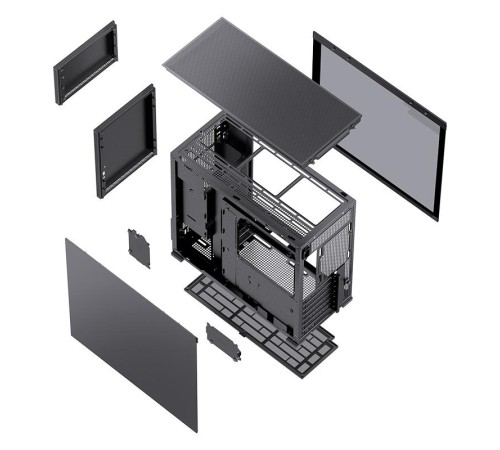 Корпус без блока питания/ Case JONSBO D41 STD, Midi-Tower, TG, no fan, 1xUSB-A 3.2 + 1xUSB-C 3.2, ATX, mATX Black