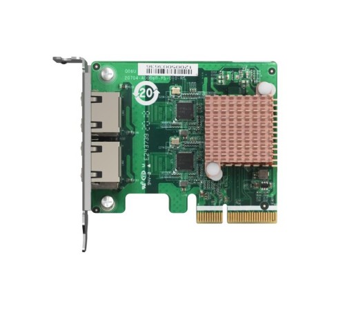 Сетевая карта/ QNAP QXG-2G2T-I225 2-port 2.5 GbE network expansion card, Controller I225-LM,  PCIe Gen2 x2, 3 x Brackets included (Full-height, Low-profile and Specialized for QNAP NAS)