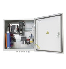 Уличный коммутатор OSNOVO OS-44TB1(SW-80802/ILS(port 90W)) Уличный управляемый (L2+) коммутатор на 10 портов с термостабилизацией, резервным питанием и функцией мониторинга температуры/влажности/напряжения на базе уличн