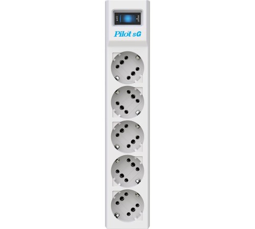 Сетевой фильтр/ Surge protector Pilot SG5 5 outlets (GP), 10A / 2.2kVt, automatic circuit-breaker, 10 m Сетевой фильтр/ Surge protector Pilot SG5 5 outlets (GP), 10A / 2.2kVt, automatic circuit-breaker, 10 m