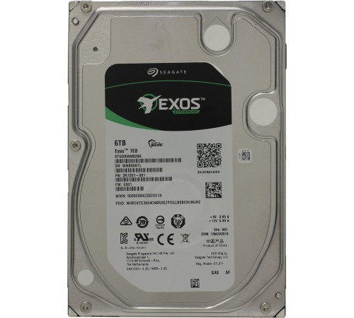 Жесткий диск/ HDD Seagate SAS 6TB Exos 7E8 7200 rpm 256Mb (clean pulled) 1 year warranty (replacement ST6000NM0095)