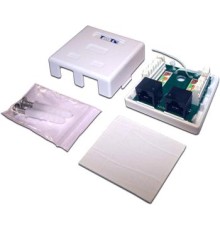  Настенная розетка, 1 порт RJ-45 категории 5е и 1 порт RJ-12, UTP, белая