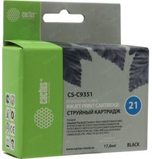 -/ Картридж струйный Cactus CS-C9351 №21 черный (17мл) для HP DJ 3920/3940/D1360/D1460/D1470/D1560/D233
