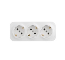Рзк 3X2К+З шт п/подкл БЕЛ Розеточный блок с предварительным подключением 3 x 2К+З с защитными шторками - 16 A - 250 В~ - Quteo IP 20 - Белый