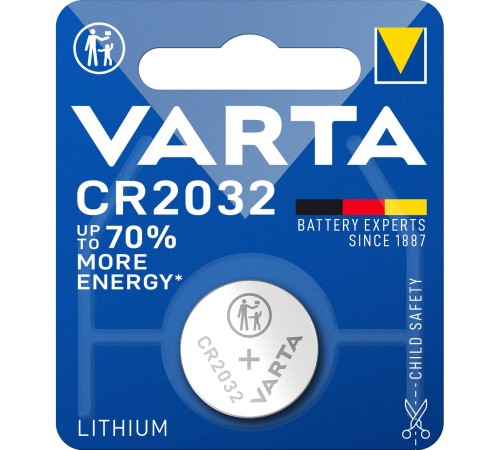 Батарейка CR2032/ Батарейка Varta ELECTRONICS CR2032 BL1 Lithium 3V (6032) (1/10/100) (1 шт.) Батарейка CR2032/ Батарейка Varta ELECTRONICS CR2032 BL1 Lithium 3V (6032) (1/10/100) (1 шт.)