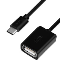 Greenconnect Адаптер переходник OTG 0.5m USB 2.0, CM/AF, черный, 28/28 AWG, экран, армированный, морозостойкий, GCR-UCO1AF-BB2S-0.5m