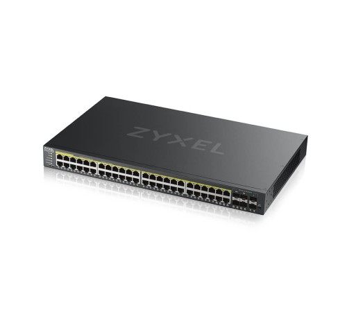 Коммутатор/ ZYXEL NebulaFlex Pro GS2220-50HP Hybrid L2 PoE+ Switch, 19 "rack, 44xGE PoE +, 4xCombo (SFP / RJ-45 PoE+), 2xSFP, 375W PoE Budget, Standalone / Cloud Management