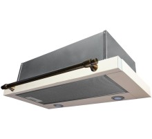 Вытяжка Korting/ "Встраиваемая вытяжка с выдвижным экраном  в ретро дизайне,ширина 60 см, 3 режима, механическое управление, 650 м3/ч., алюминиевые жировые фильтры,  LED освещениe -  2 лампы, ур.шума  57дб, рейлинг в цвете бронза, цвет - слоновая кос