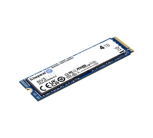 Твердотельный накопитель Kingston SSD 4TB NV3 M.2 2280 NVMe Gen4x4 R6000/W5000MB/s MTBF 2M 1280TBW Retail 1 year