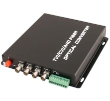 Приёмник/ OSNOVO  Оптический приемник 4 каналов видео HDCVI/HDTVI/AHD/CVBS и 1 двунаправленного канала управления (RS485/полудуплекс) по одномодовому оптоволокну до 20км. Максимальное разрешение 2560x1920