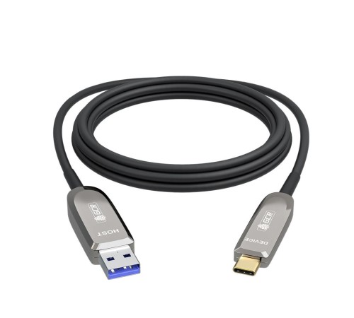 GCR Кабель USB 3.1 (USB 3.2 Gen 2) Type-C, 12.0m, оптический, AM / CM, 10 Гбит/с, черный