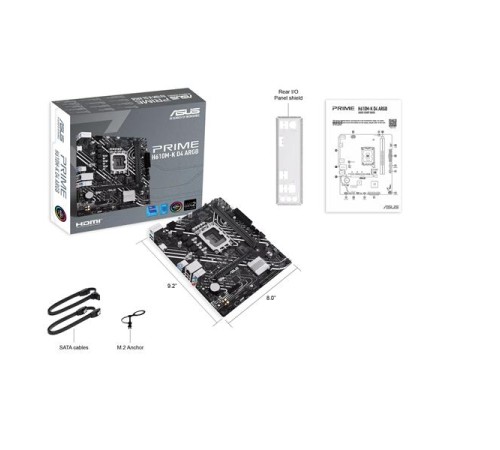 Материнская плата ASUS PRIME H610M-K D4 ARGB, LGA1700, H610, 2*DDR4, 4*SATA, 1*M.2, 2*USB 3.2, 4*USB 2.0, 1*PCIx16, 1*PCIx1, HDMI, mATX; 90MB1HN0-M0EAY0