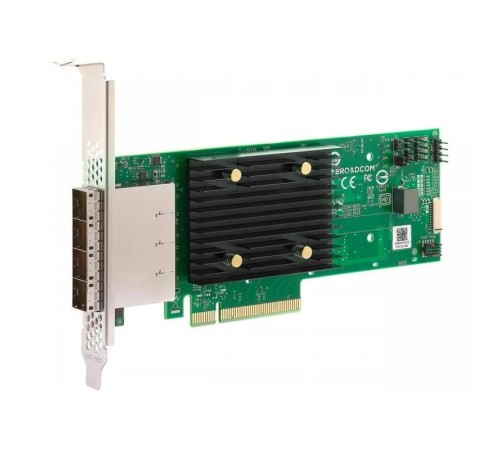 Контроллер/ Broadcom 9500-16e HBA, Low Profile Bracket, FH (attached), PCIe Gen4 x8 LP, Tri-Mode SAS/SATA/NVMe 12G HBA, 16port(4*ext SFF8644), SAS3816 Контроллер/ Broadcom 9500-16e HBA, Low Profile Bracket, FH (attached), PCIe Gen4 x8 LP, Tri-Mode SAS/SATA/NVMe 12G HBA, 16port(4*ext SFF8644), SAS3816