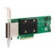 Контроллер/ Broadcom 9500-16e HBA, Low Profile Bracket, FH (attached), PCIe Gen4 x8 LP, Tri-Mode SAS/SATA/NVMe 12G HBA, 16port(4*ext SFF8644), SAS3816