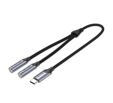 Переходник-разветвитель Vention гибкий USB-C M/Jack 3.5 mm F x 2 (Аудио+Микрофон) - 0.3м