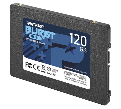 Твердотельный накопитель Patriot SSD BURST ELITE 120GB SATA3 2.5" R450/W320 TBW 50TB 3D NAND