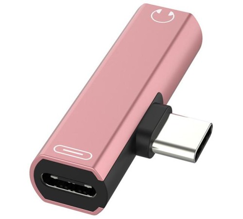 GCR Переходник USB Type C > 3.5mm mini jack + TypeC, розовый, GCR-UC2AUX GCR Переходник USB Type C > 3.5mm mini jack + TypeC, розовый, GCR-UC2AUX
