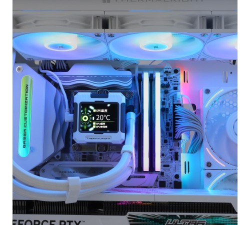 Водяное охлаждение для процессора/ Water Cooling SystemThermalright Frozen Warframe 360 White Argb (360mm, White, ARGB/ Fans: 3x120mm, 70.84CFM, 29.8dBA, 2000RPM/ Pump height 60mm, 23dBA, 3000RPM, Rad thickness 27mm/ S: 1200, 1700, 1851, 2011, 2066, 115X, Водяное охлаждение для процессора/ Water Cooling SystemThermalright Frozen Warframe 360 White Argb (360mm, White, ARGB/ Fans: 3x120mm, 70.84CFM, 29.8dBA, 2000RPM/ Pump height 60mm, 23dBA, 3000RPM, Rad thickness 27mm/ S: 1200, 1700, 1851, 2011, 2066, 115X,