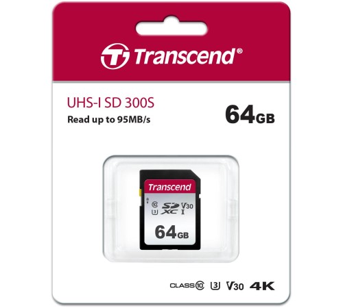 Карта памяти/ Transcend 64GB SDXC Class 10 UHS-I U3 R95, W45MB/s Карта памяти/ Transcend 64GB SDXC Class 10 UHS-I U3 R95, W45MB/s