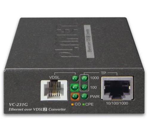 VC-231G конвертер Ethernet в VDSL2, внешний БП/ 1-Port 10/100/1000T Ethernet to VDSL2 Converter -30a profile w/ G.vectoring, RJ11