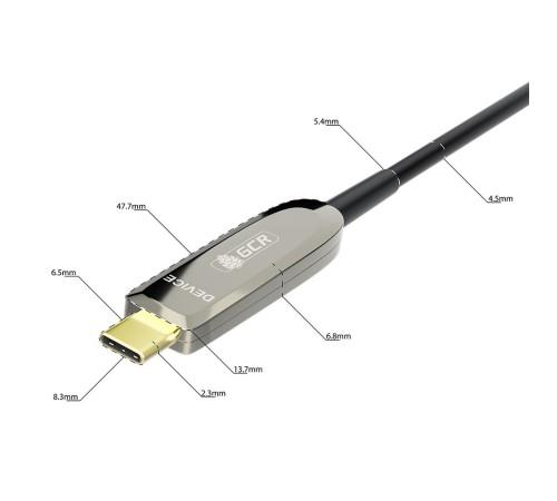 GCR Кабель USB 3.1 (USB 3.2 Gen 2) Type-C, 12.0m, оптический, AM / CM, 10 Гбит/с, черный