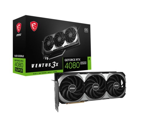 Видеокарта/ VGA MSI NVIDIA GeForce RTX 4080 SUPER 16G VENTUS 3X OC 16GB, GDDR6X/256-bit, PCIe 4.0, 2xHDMI 2.1, 2xDP, 3.1-slot