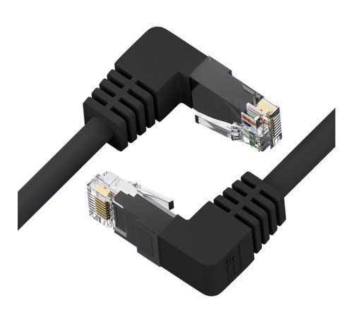 GCR Патч-корд прямой 15.0m UTP кат.5e, черный, верхний/верхний угол, литой, ethernet high speed, RJ45, T568B GCR Патч-корд прямой 15.0m UTP кат.5e, черный, верхний/верхний угол, литой, ethernet high speed, RJ45, T568B