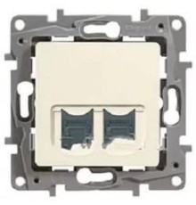 Двойная розетка RJ 45, категория 5е, UTP, Etika, слоновая кость